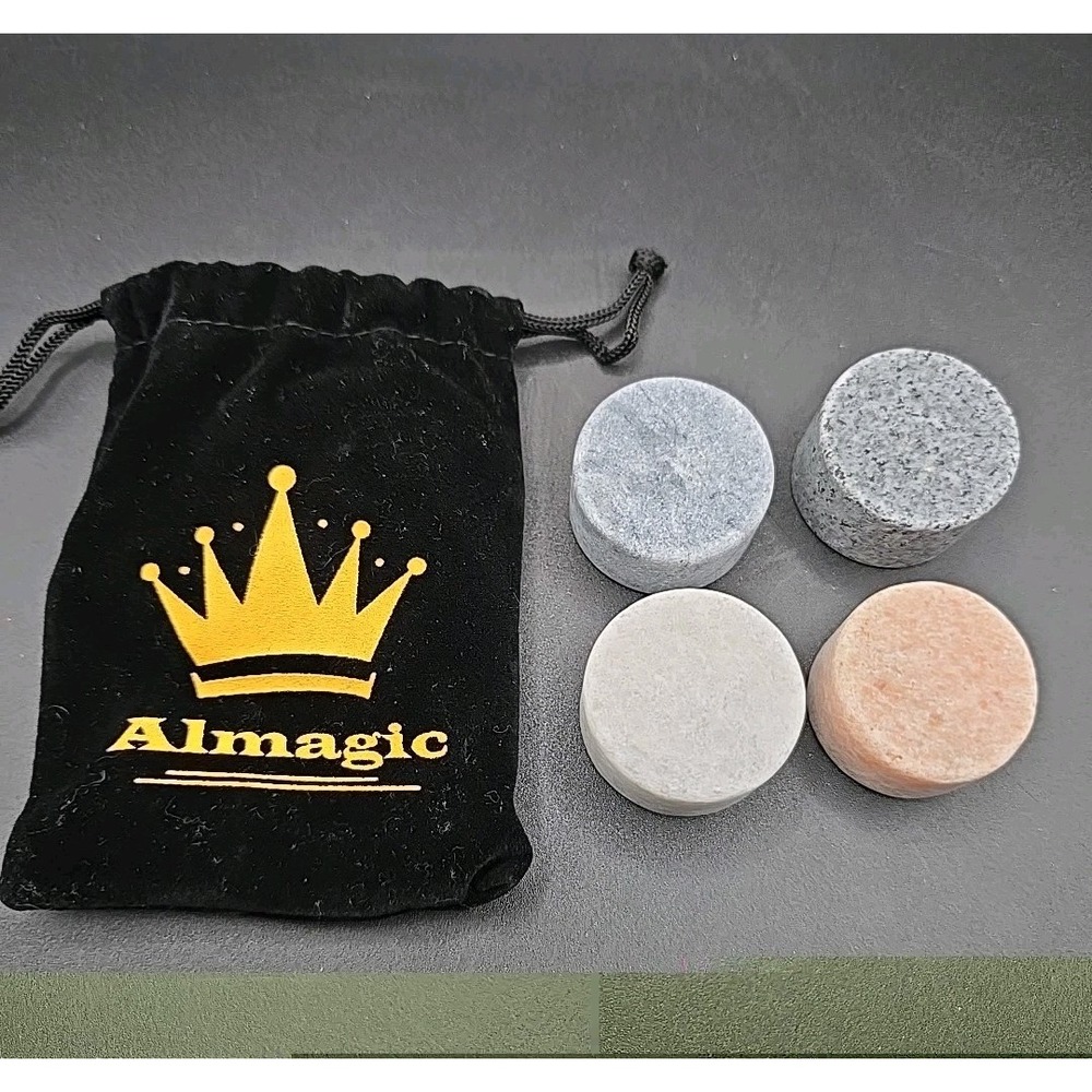 Beverage Chilling Stones - Whiskey Stones Set Of 4 w/ Pouch